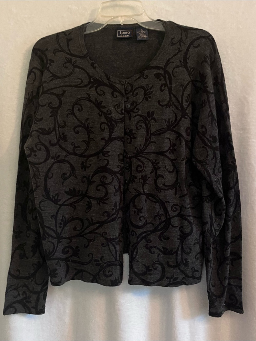 Laura Scott Vine-Pattern Cardigan